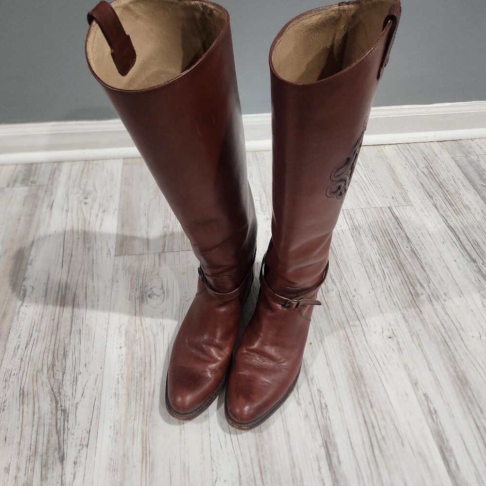 Womens Frye Rider Logo Boots.